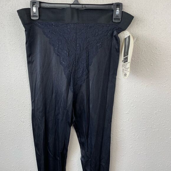 NWT Go Figure Womens Blue Lingerie Lace Trimmed Garment Skim Leg Leggings Size L - Picture 2 of 8